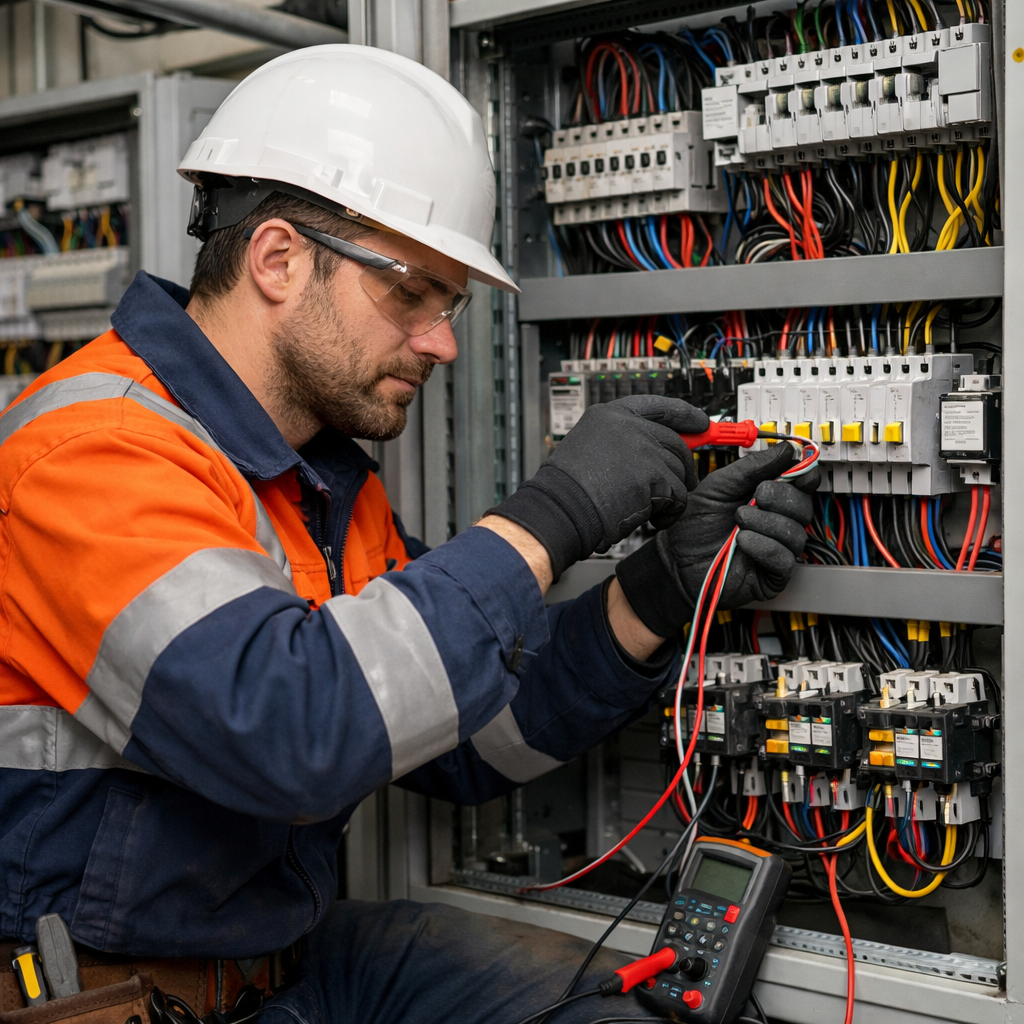 Contractor working on electrical boards-1